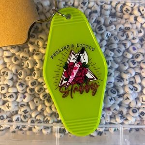 Feeling a little standby 🔪 keychain - lime green